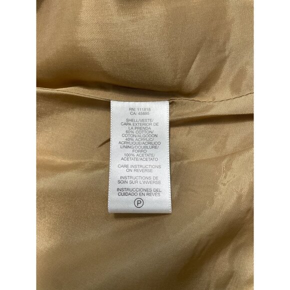 Michael Kors Women’s Brown Houndstooth Camel Cropped Blazer Jacket Sz P/S - Picture 7 of 8